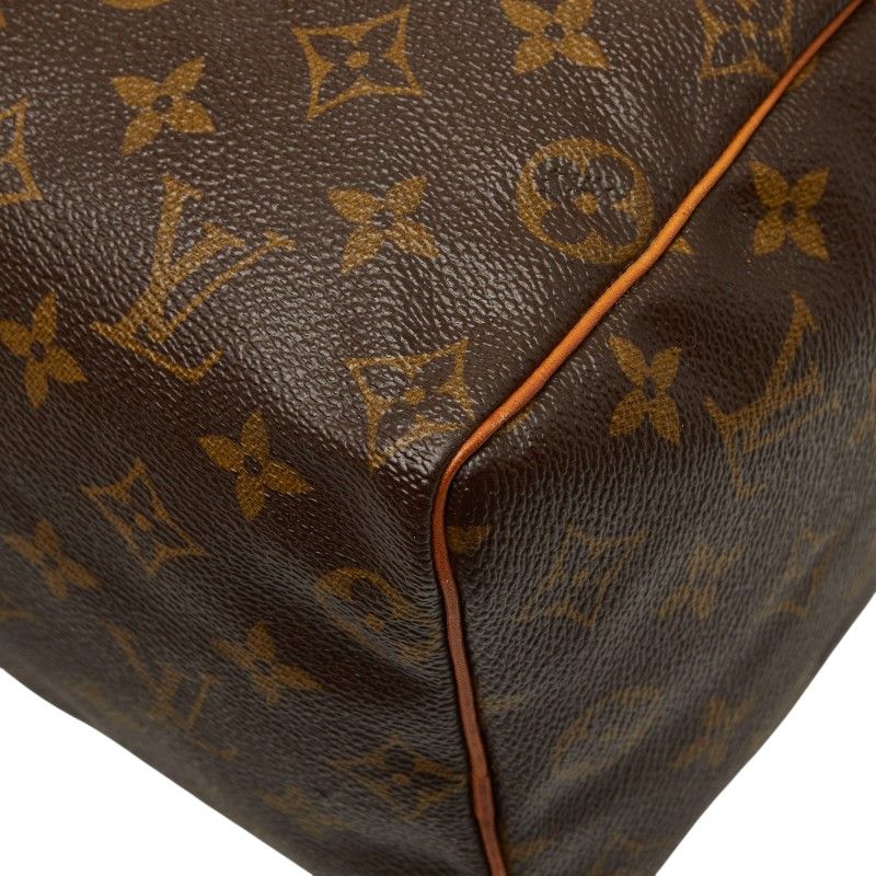Louis Vuitton Monogram Speedy 25 Mini Boston Bag Brown Leather — view 5