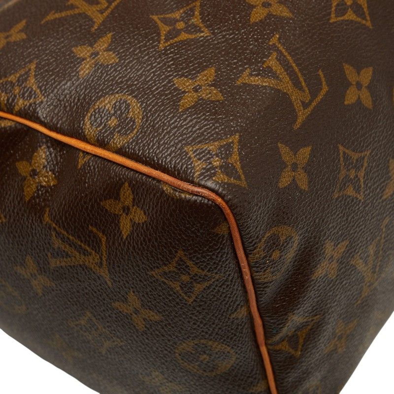 Louis Vuitton Monogram Speedy 25 Mini Boston Bag Brown Leather — view 4