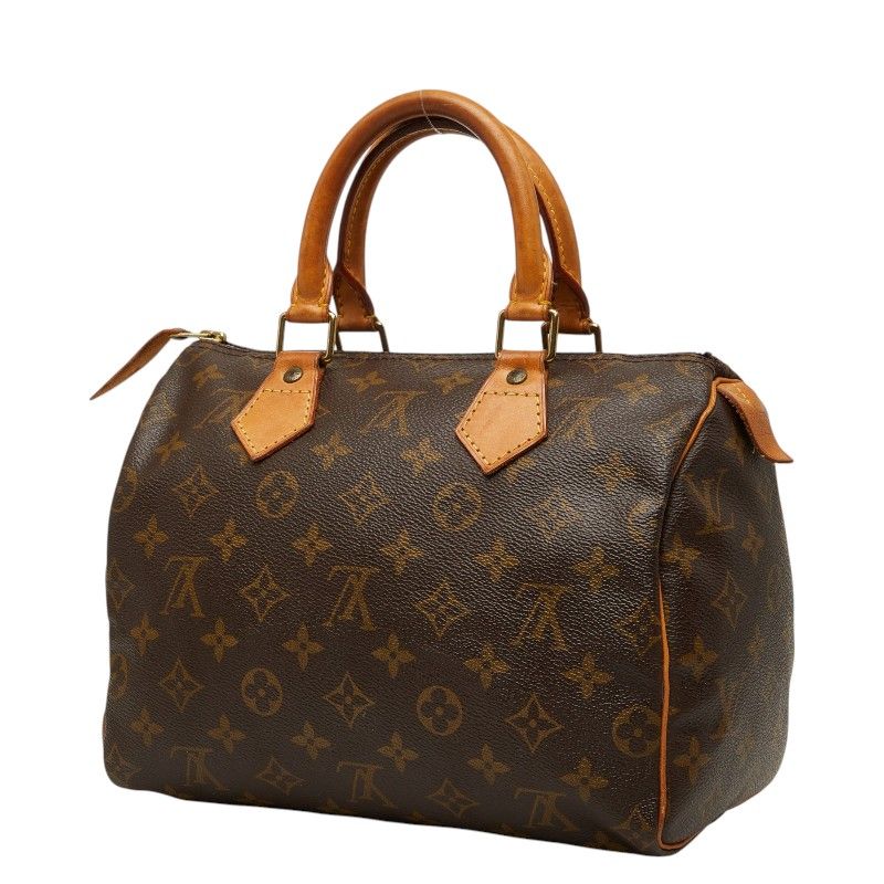 Louis Vuitton Monogram Speedy 25 Mini Boston Bag Brown Leather — view 2