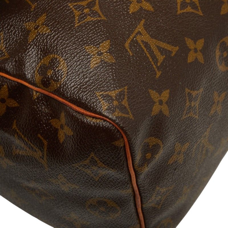 Louis Vuitton Monogram Speedy 25 Mini Boston Bag Brown Leather — view 6