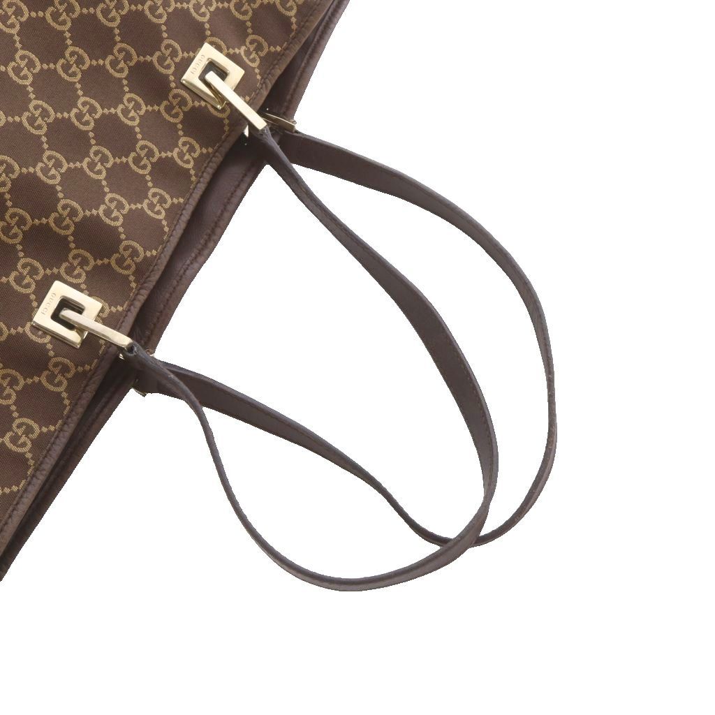Gucci GG Canvas Tote Bag Brown Leather — view 5