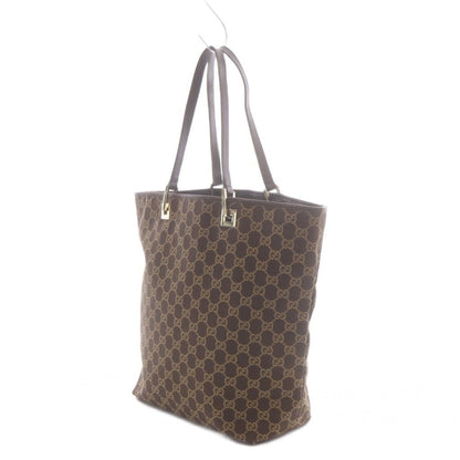 Gucci GG Canvas Tote Bag Brown Leather — view 3