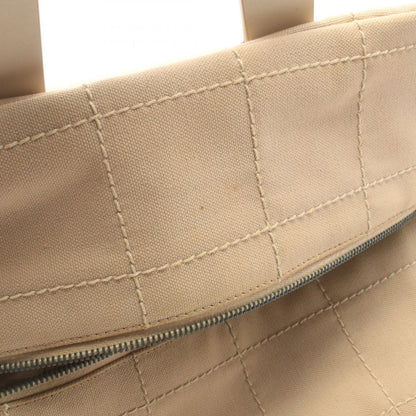 Chanel Choco Bar Beige Canvas Leather Bar Boston Bag — view 7