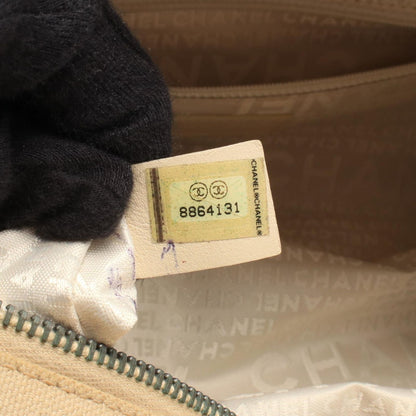 Chanel Choco Bar Beige Canvas Leather Bar Boston Bag — view 5