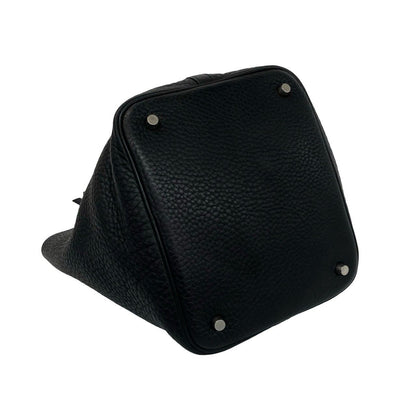 Hermes Picotin Lock MM Taurillon Clemence Leather Handbag Black — view 7