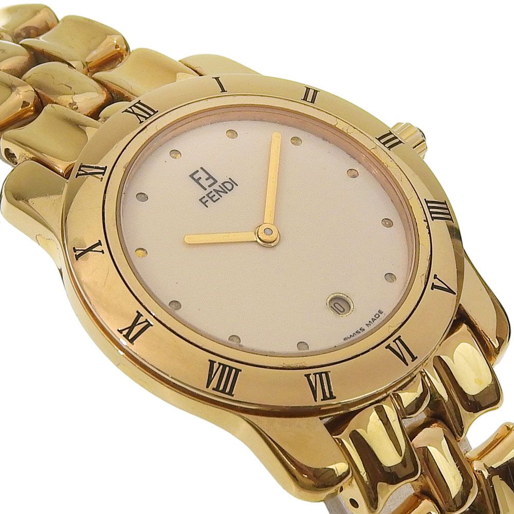 Fendi Gold Plated Quartz Analog Display Boys Ivory Dial Watch — view 3
