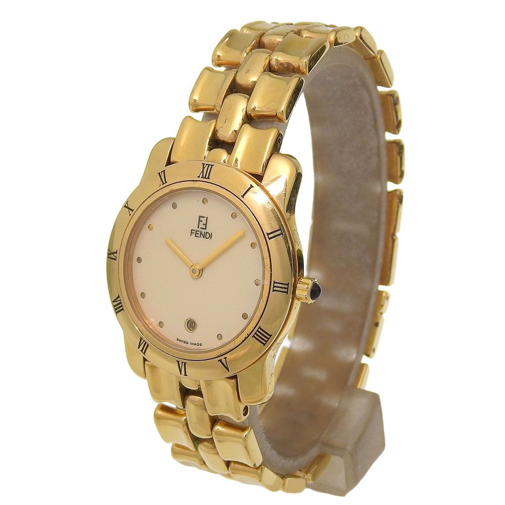 Fendi Gold Plated Quartz Analog Display Boys Ivory Dial Watch — view 2