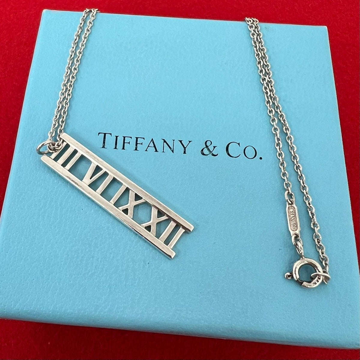 Tiffany & Co Vintage Atlas Bar Necklace 925 Sterling Silver