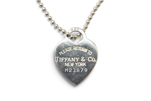Tiffany & Co Long Pendant Return to Heart Tag Ball Chain 925 Sterling