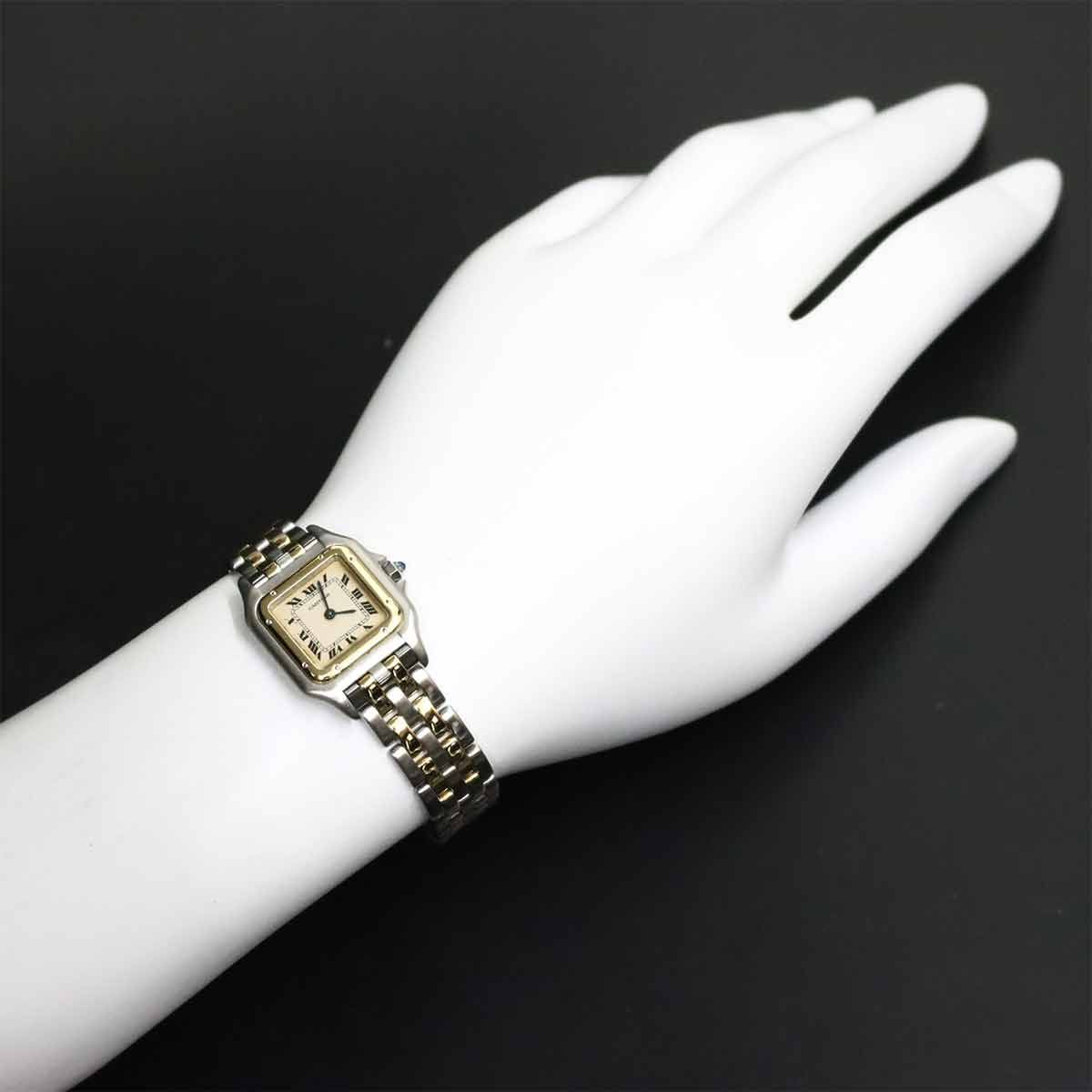 Cartier Panthere SM 2 Row Combination Watch Ivory Yellow Gold Quartz Panthere — view 3
