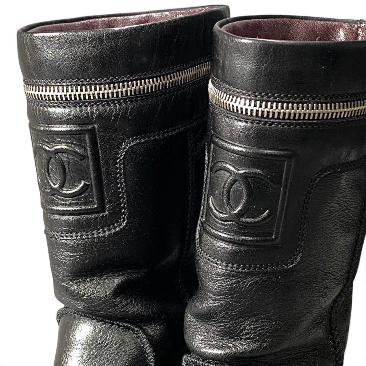 Chanel Engineer Boots CC Logo Black Leather — view 4