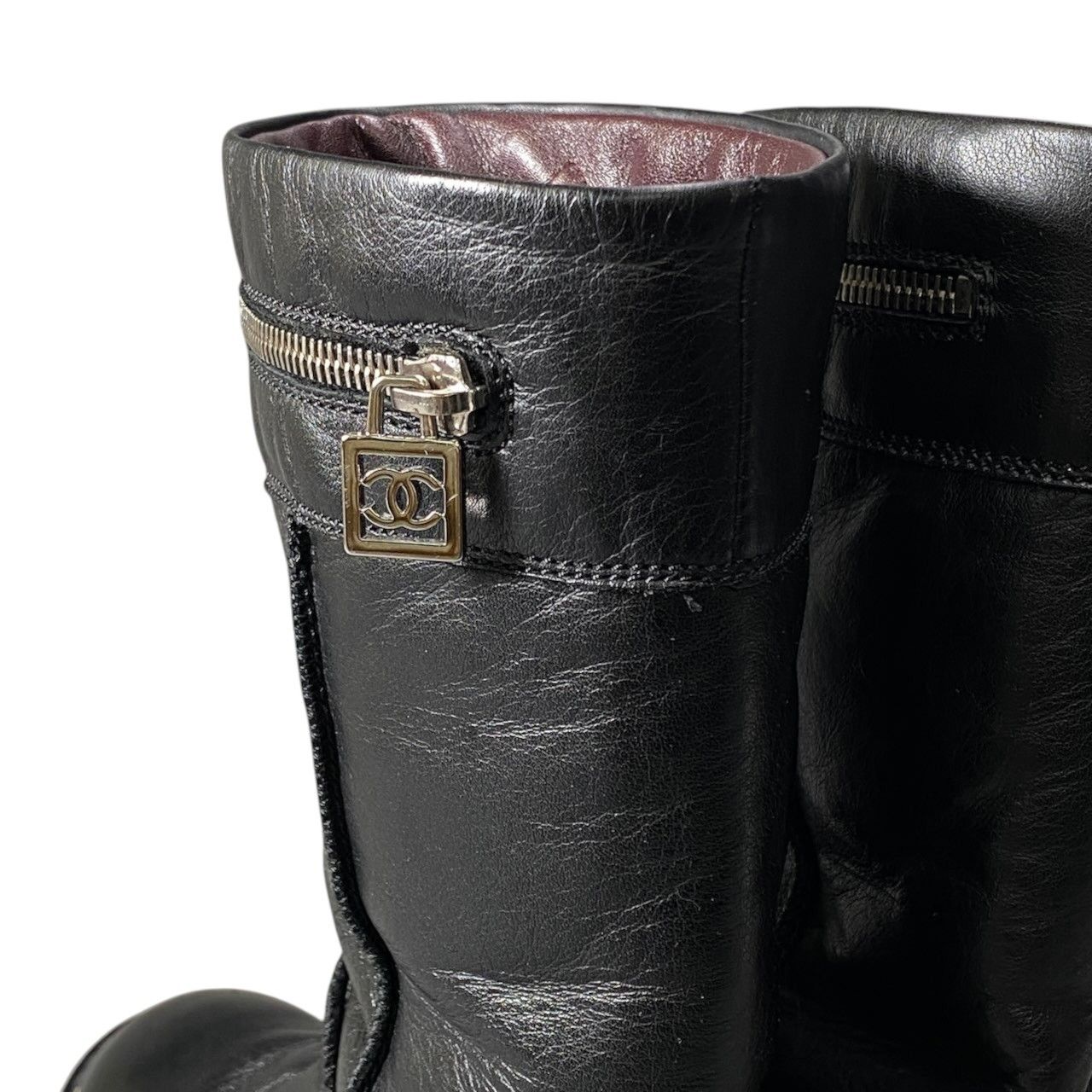 Chanel Engineer Boots CC Logo Black Leather — view 5