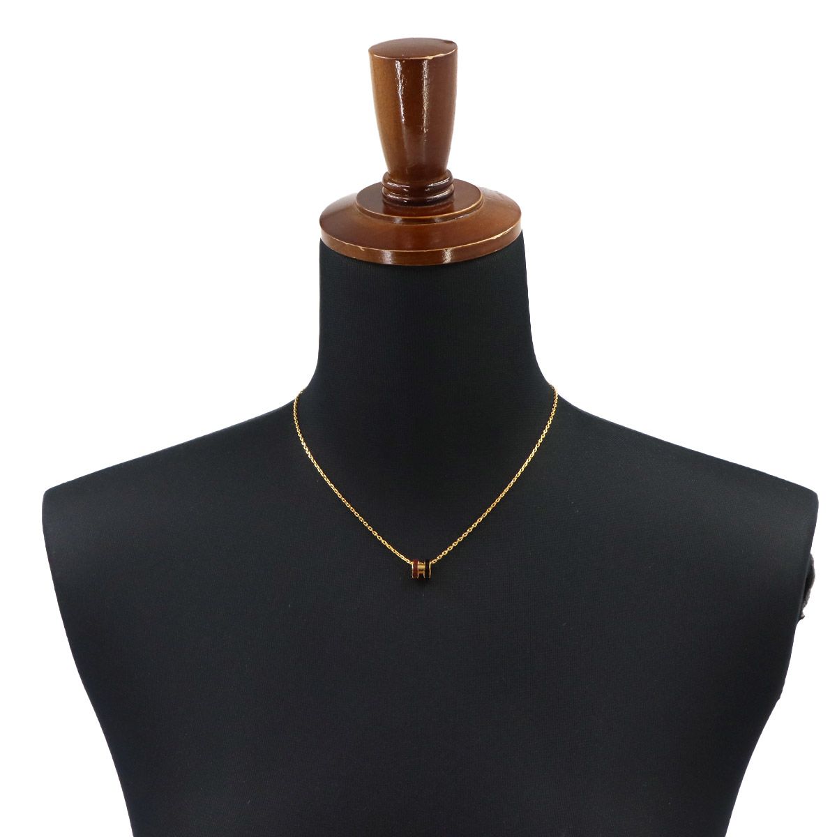 Hermes Mini Pop H Rocabar Necklace Gold Black Bordeaux — view 6