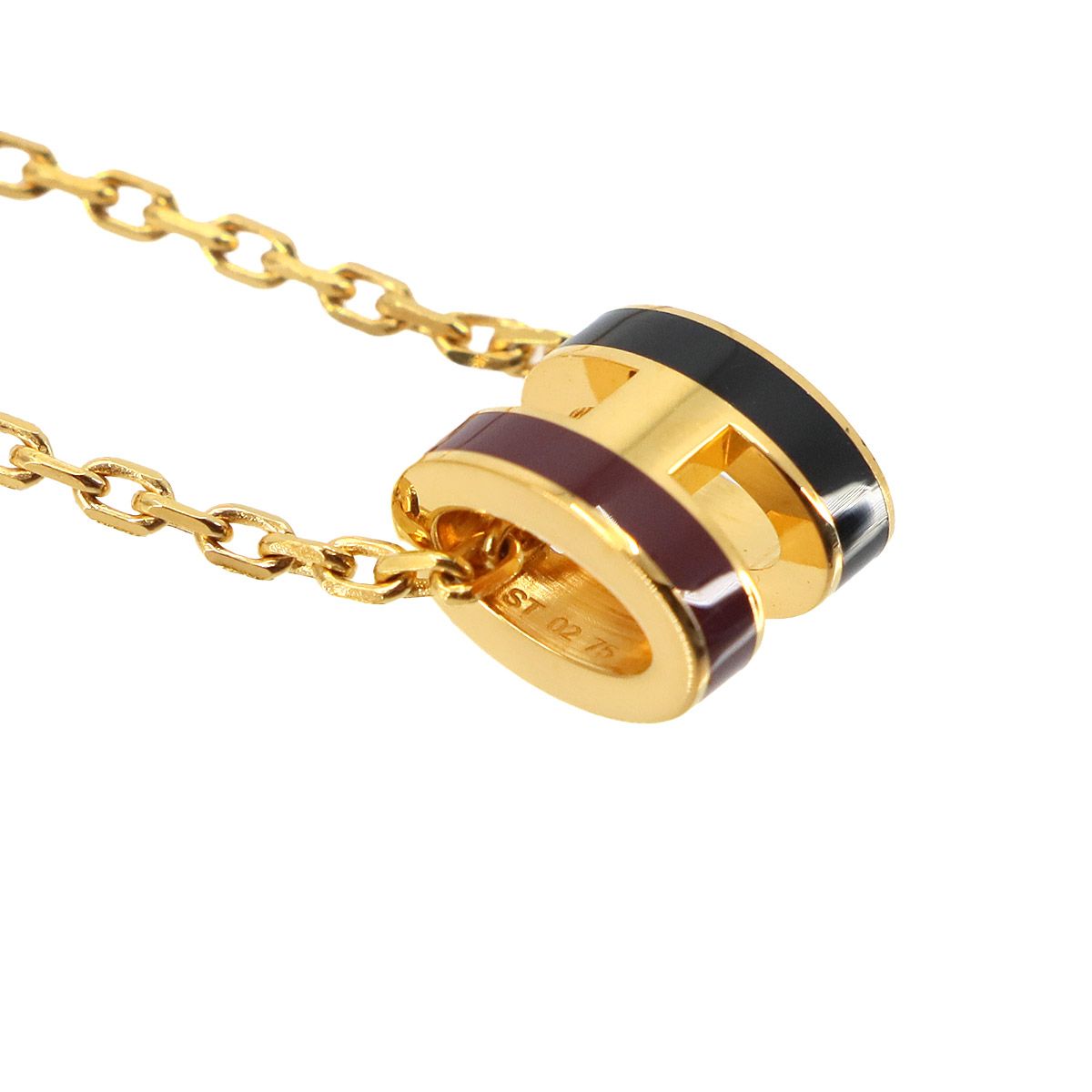 Hermes Mini Pop H Rocabar Necklace Gold Black Bordeaux — view 5
