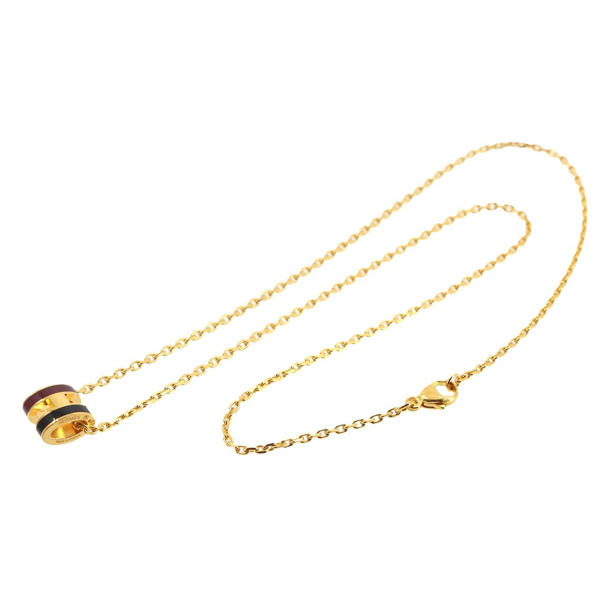 Hermes Mini Pop H Rocabar Necklace Gold Black Bordeaux — view 3