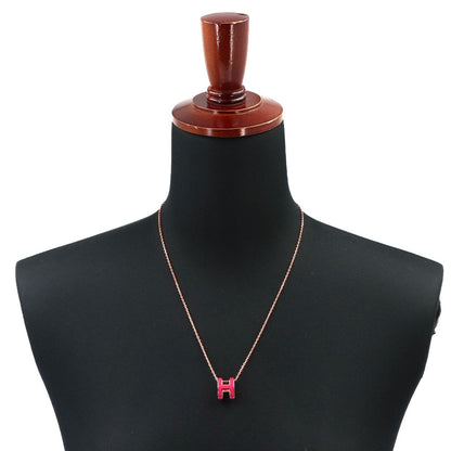 Hermes Pop H Necklace Rose Pink Gold — view 6