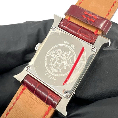 Hermes Watch Porosus Leather Diamond Bezel Quartz Wrist — view 6