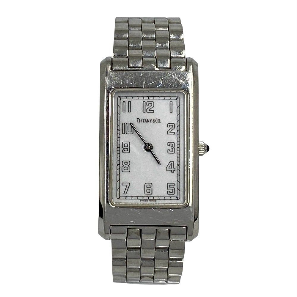 Tiffany & Co Rectangular Stainless Steel Quartz Watch Wrist Silver — view 7