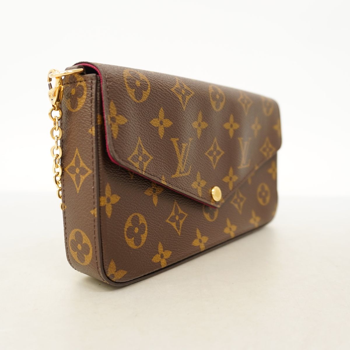 Louis Vuitton Wallet on Chain Monogram Pochette Felicie Fuchsia Shoulder Bag — view 2