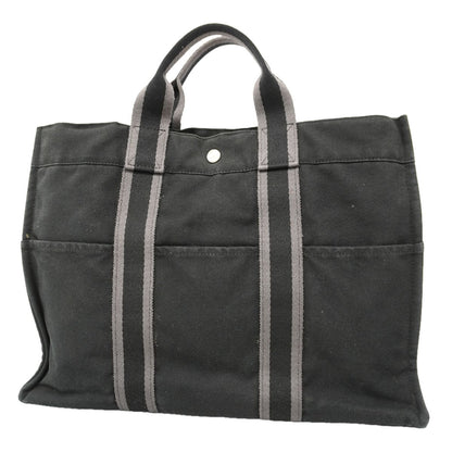 Hermes Tote Bag Fourre Tout MM Canvas Black Silver