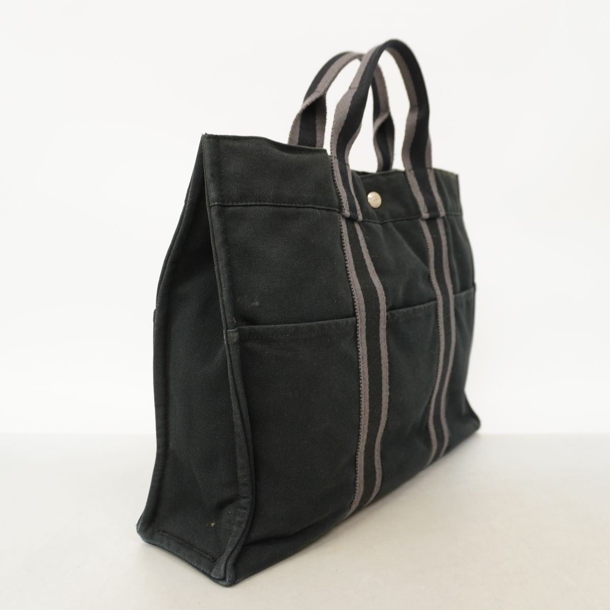 Hermes Tote Bag Fourre Tout MM Canvas Black Silver — view 2