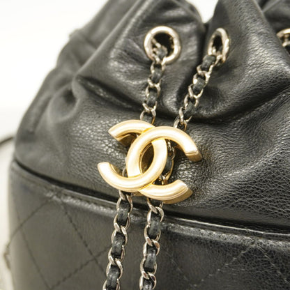Chanel Shoulder Bag Gabrielle Leather Black Gold Silver — view 8