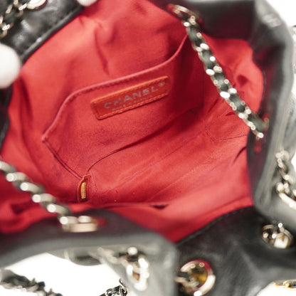 Chanel Shoulder Bag Gabrielle Leather Black Gold Silver — view 4