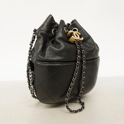 Chanel Shoulder Bag Gabrielle Leather Black Gold Silver — view 2
