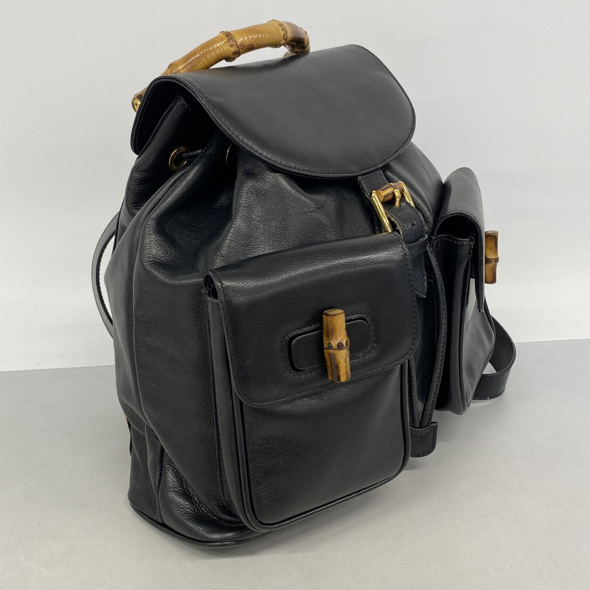 Gucci Backpack Bamboo 003 Leather Black Gold — view 2