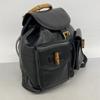 Gucci Backpack Bamboo 003 Leather Black Gold — view 2