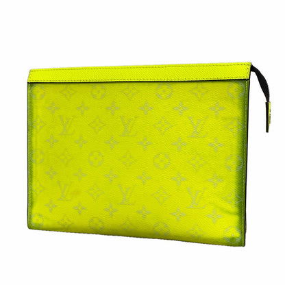 Louis Vuitton Clutch Taigarama Pochette Voyage MM Neon Yellow