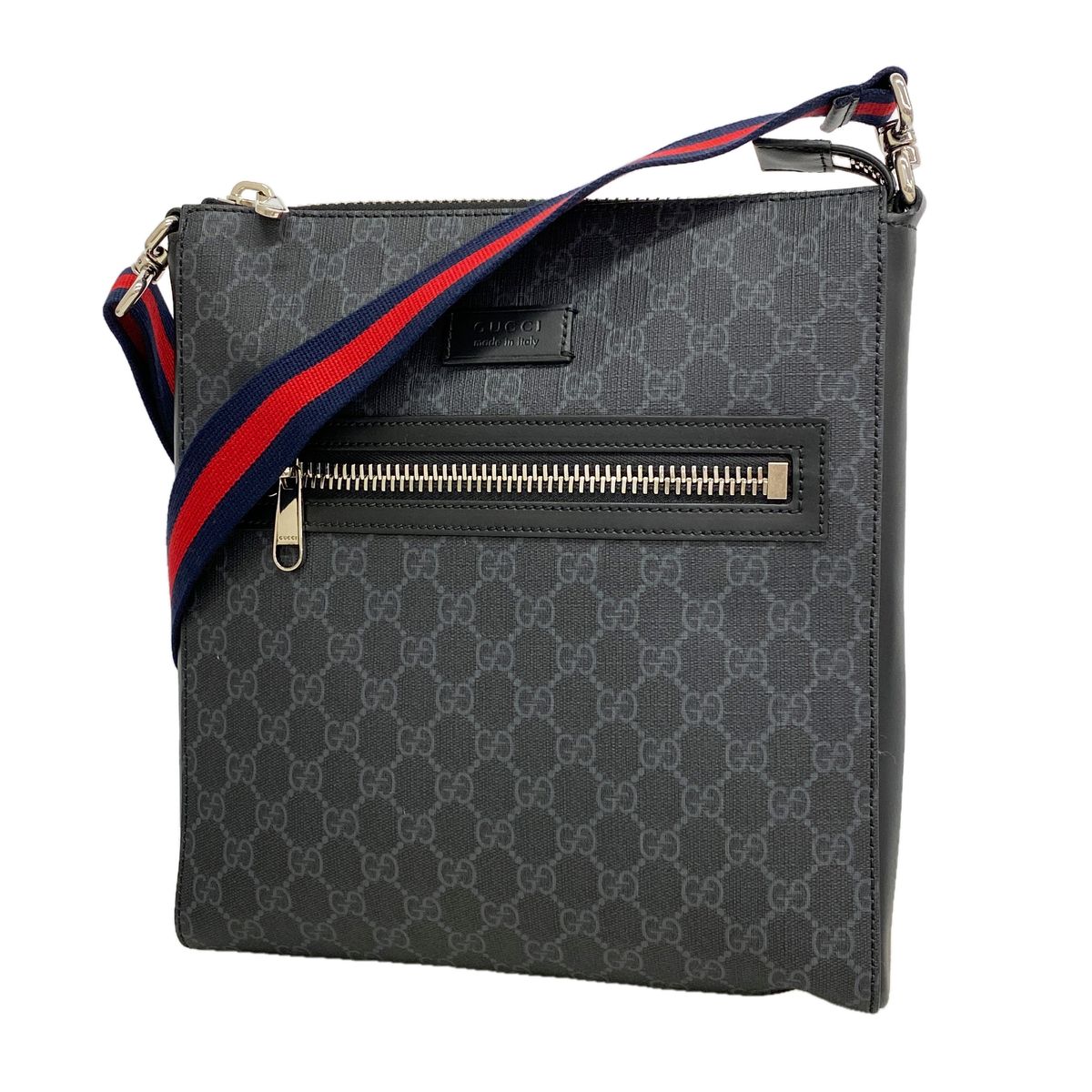 Gucci Shoulder Bag GG Supreme Black Silver