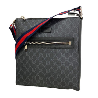 Gucci Shoulder Bag GG Supreme Black Silver
