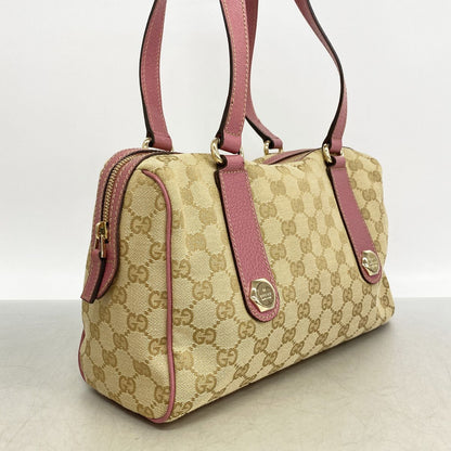 Gucci Handbag GG Canvas Brown Pink Champagne Gold — view 2
