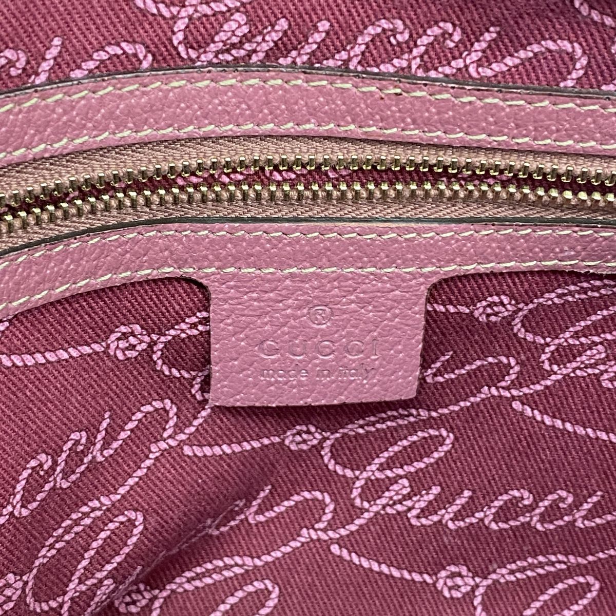 Gucci Handbag GG Canvas Brown Pink Champagne Gold — view 5