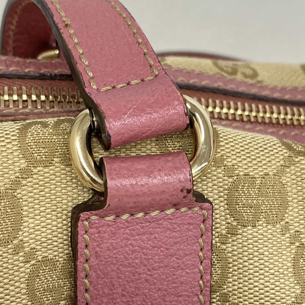 Gucci Handbag GG Canvas Brown Pink Champagne Gold — view 8