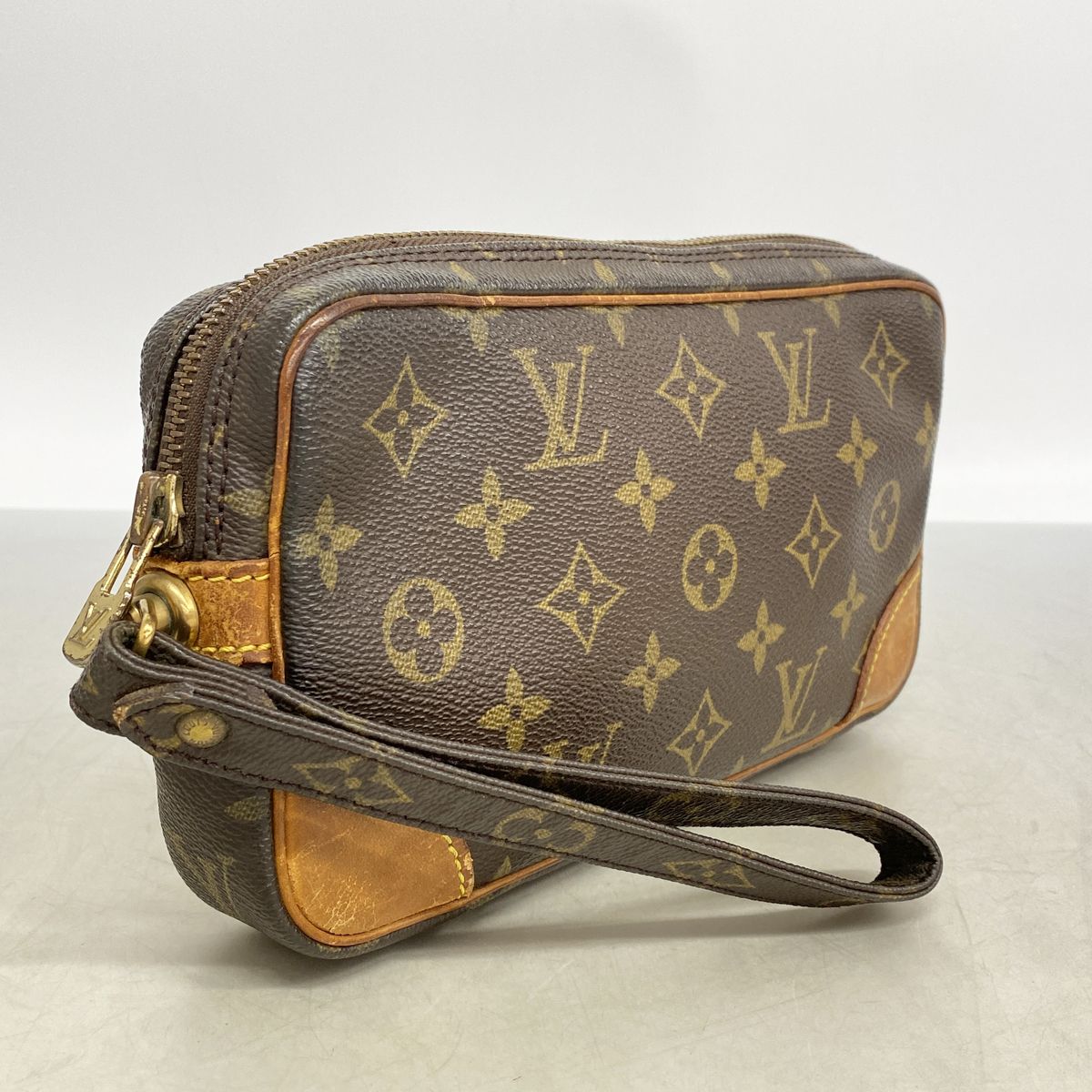 Louis Vuitton Clutch Monogram Marly Dragonne PM Brown — view 2