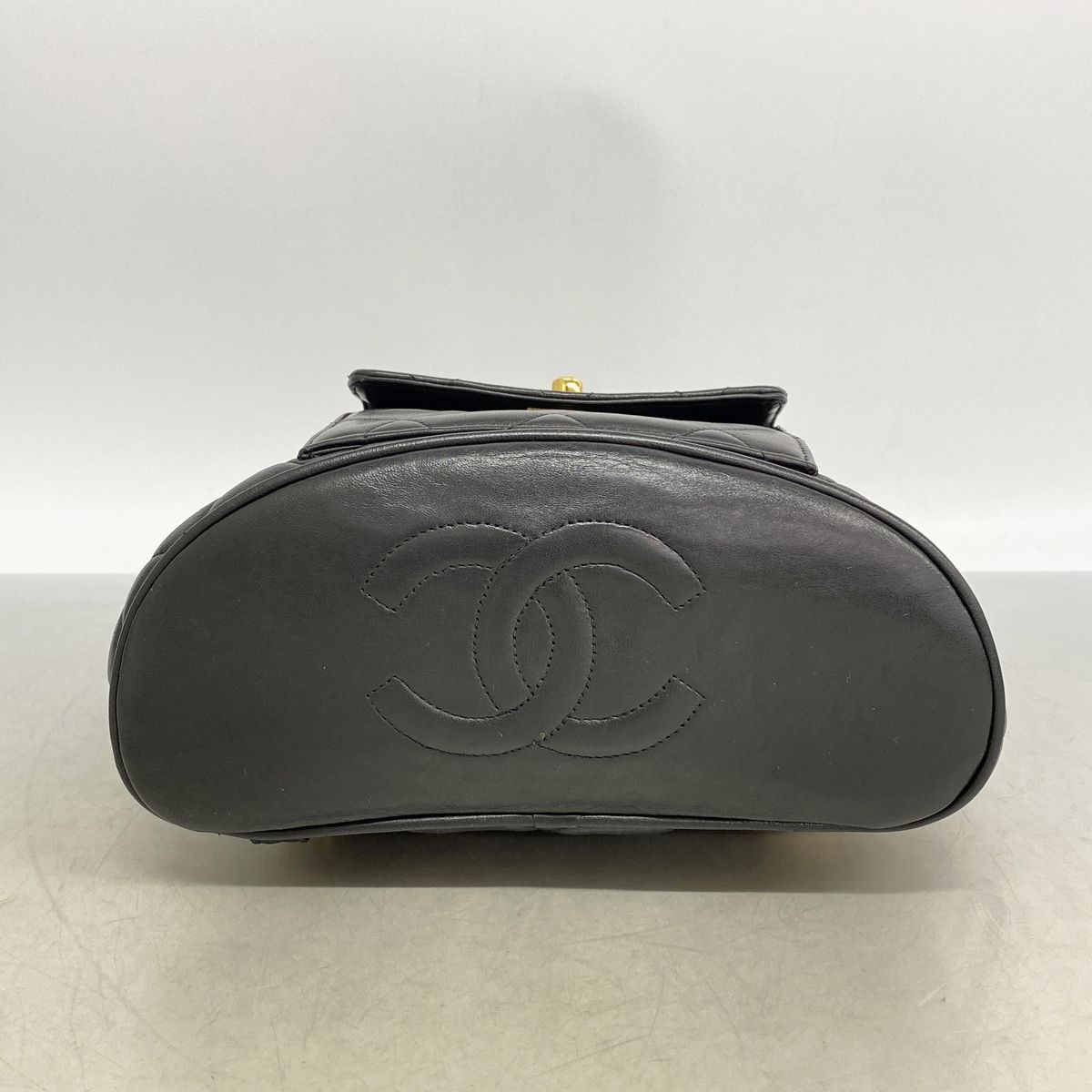 Chanel Backpack Quilted Lambskin Black Gold — view 3