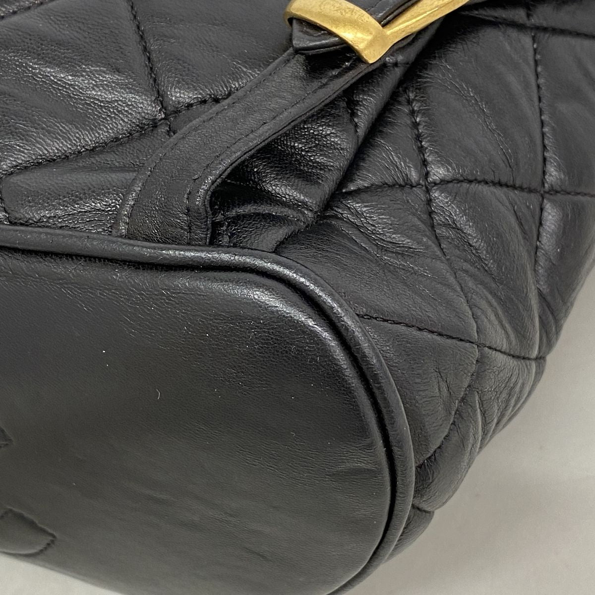Chanel Backpack Quilted Lambskin Black Gold — view 6