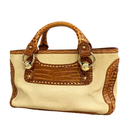 Celine Handbag Boogie Bag Leather Beige Brown Champagne Gold