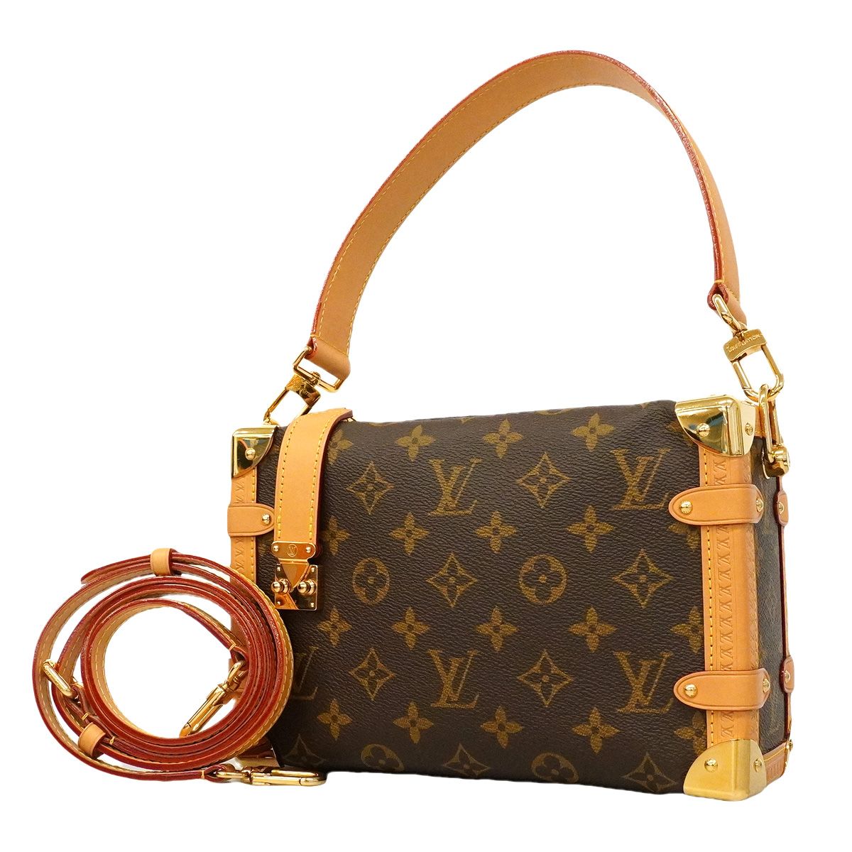 Louis Vuitton Handbag Monogram Trunk MM Brown 2-Way Back