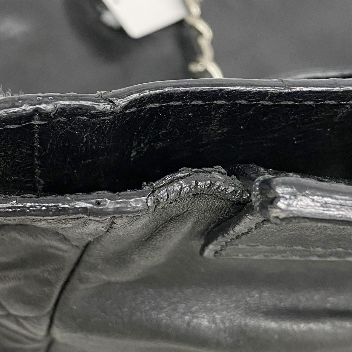 Chanel Chain Tote Bag 2.55 Quilted Lambskin Black Silver — view 8