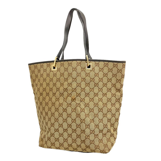 Gucci Tote Bag GG Canvas 002 Brown Gold