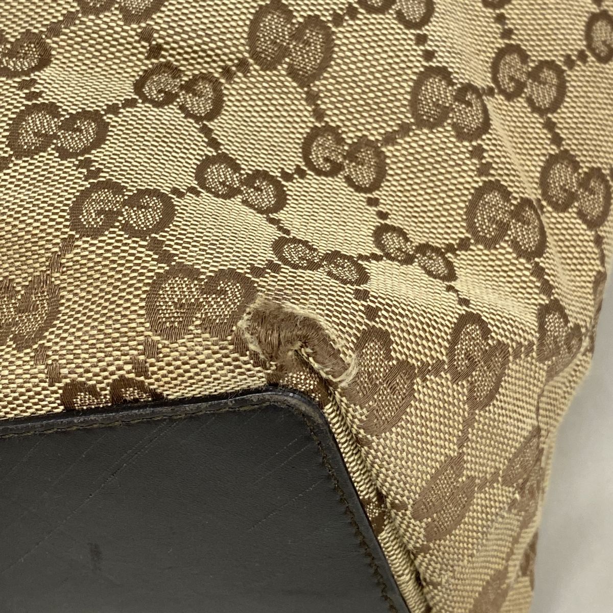 Gucci Tote Bag GG Canvas 002 Brown Gold — view 7