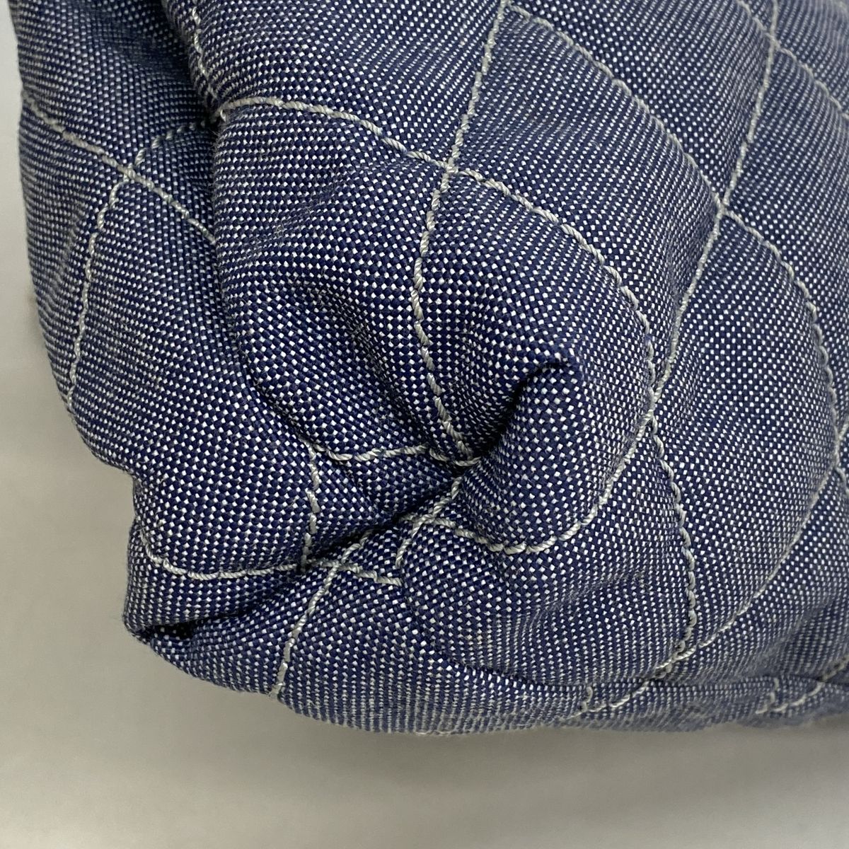 Chanel Chain Tote Bag Cruise Line Canvas Navy Silver — view 6