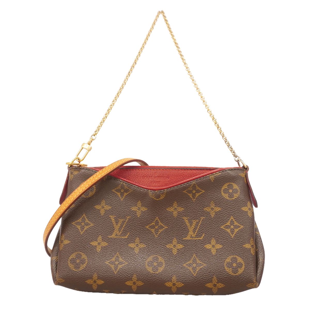 Louis Vuitton Handbag Monogram Pallas Clutch Brown 2-Way Back