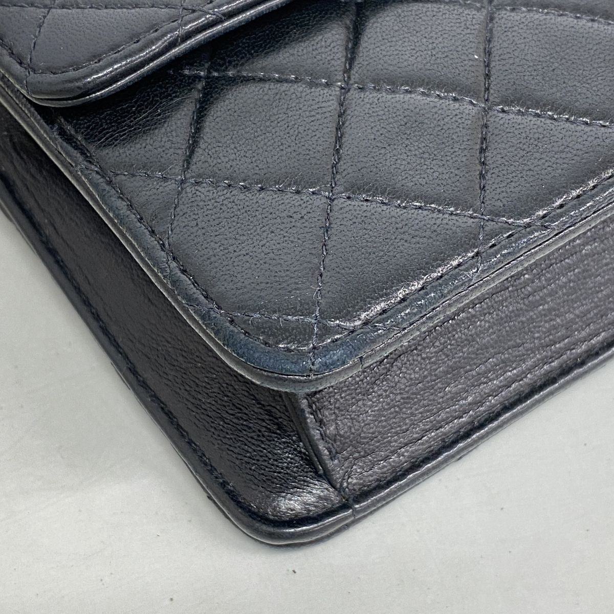 Chanel Shoulder Bag Mini Quilted Lambskin Black Gold — view 6