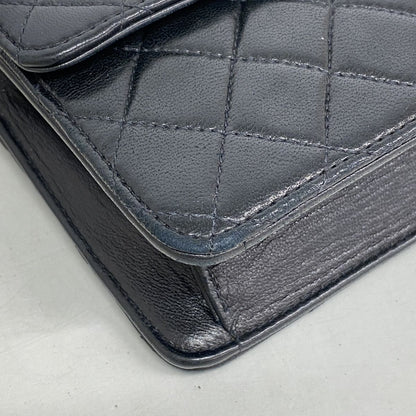 Chanel Shoulder Bag Mini Quilted Lambskin Black Gold — view 6