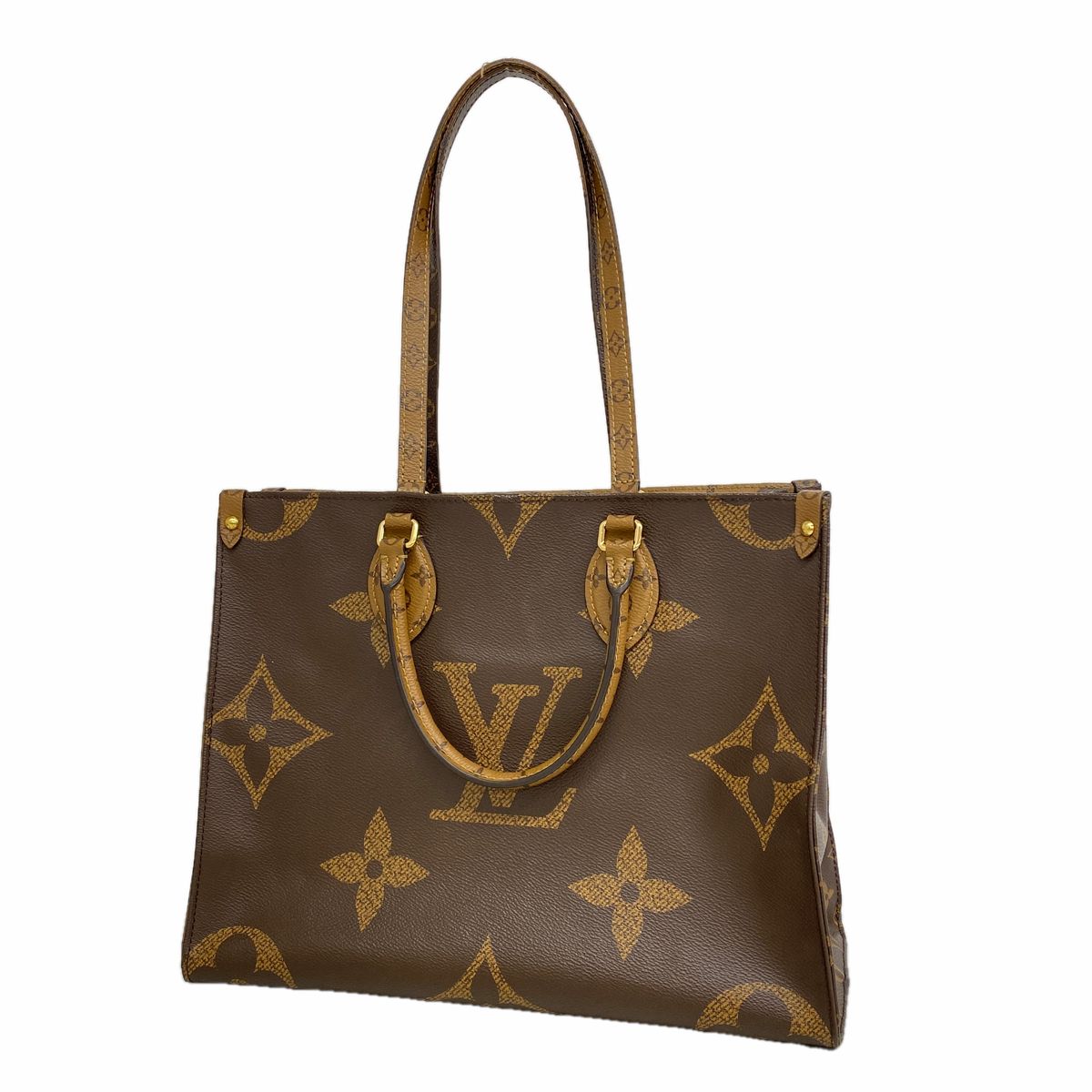 Louis Vuitton Tote Bag Monogram Giant Reverse On The Go MM Brown 2-Way