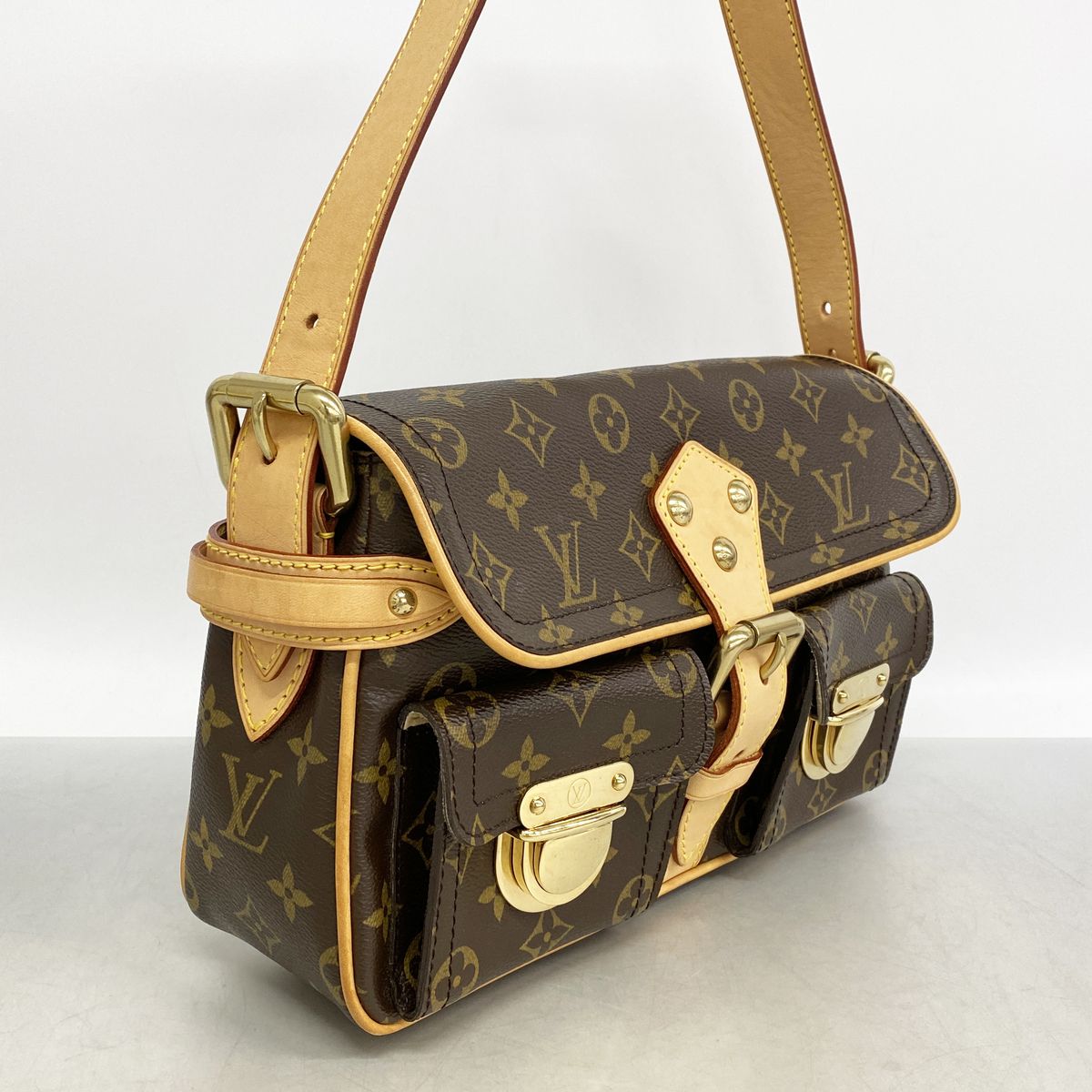 Louis Vuitton Shoulder Bag Monogram Hudson PM Brown — view 2